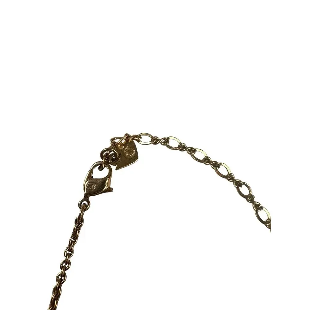 Vintage Swarovski Gold Tone Pavé Crystal Necklace Classic Glam Signed Swan